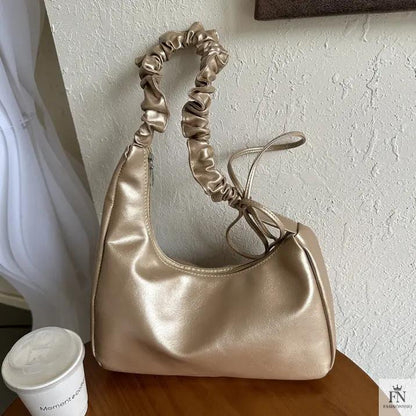 Ruched Handle Shoulder Bags - Fashionnsio