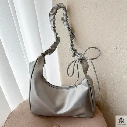 Ruched Handle Shoulder Bags - Fashionnsio