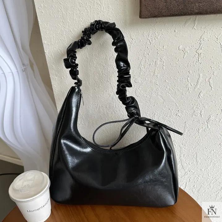 Ruched Handle Shoulder Bags - Fashionnsio