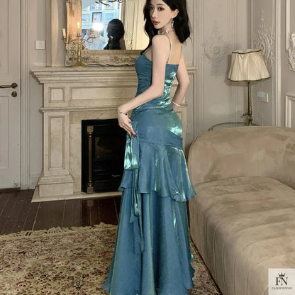 Ruffle Mermaid Evening Gowns - Fashionnsio