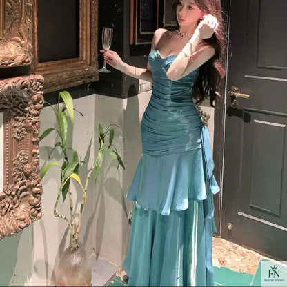 Ruffle Mermaid Evening Gowns - Fashionnsio