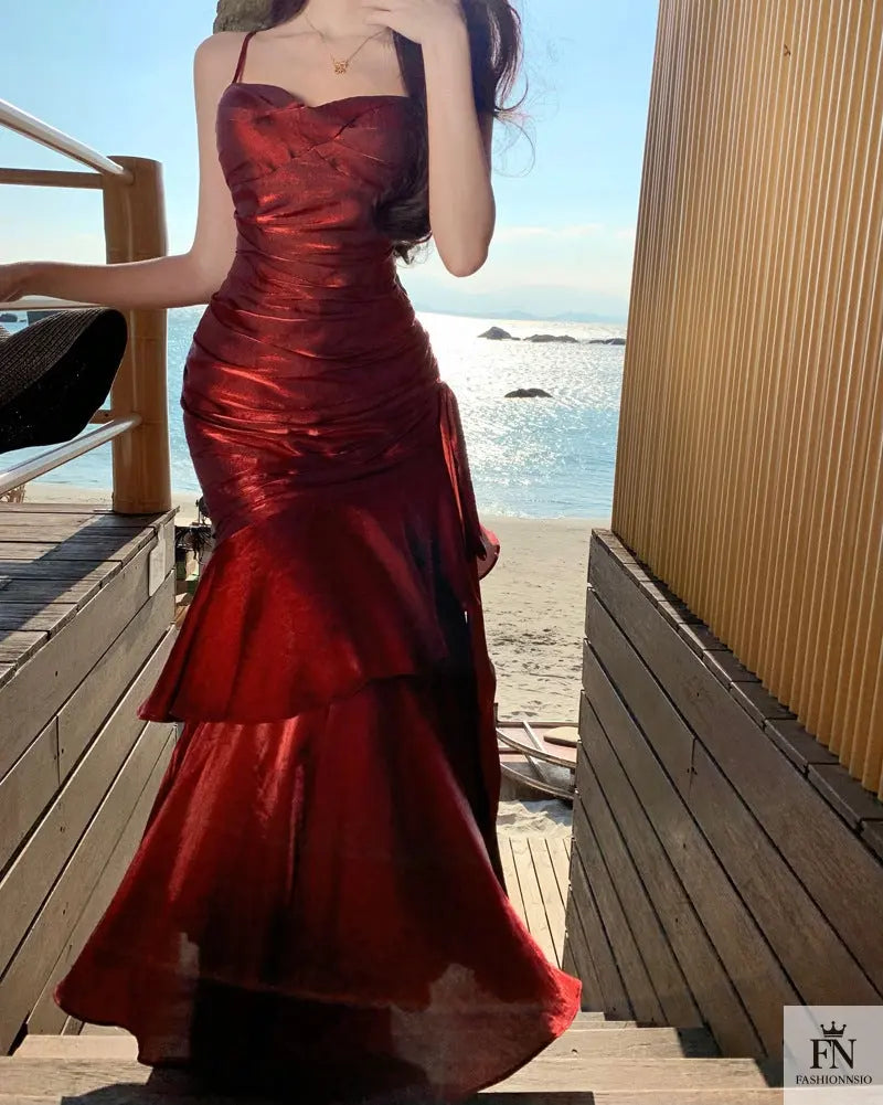 Ruffle Mermaid Evening Gowns - Fashionnsio