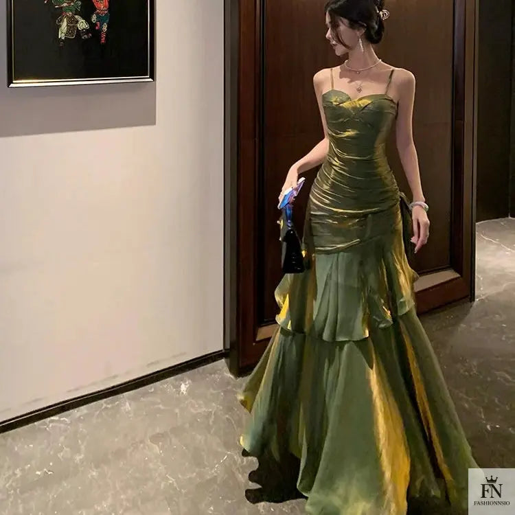 Ruffle Mermaid Evening Gowns - Fashionnsio