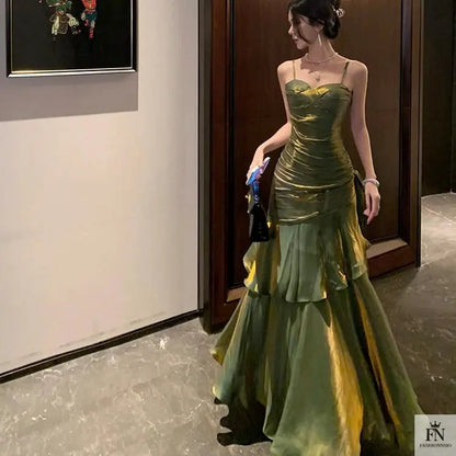 Ruffle Mermaid Evening Gowns - Fashionnsio