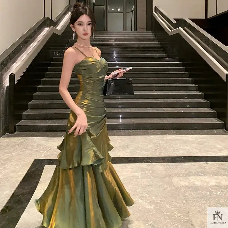 Ruffle Mermaid Evening Gowns - Fashionnsio