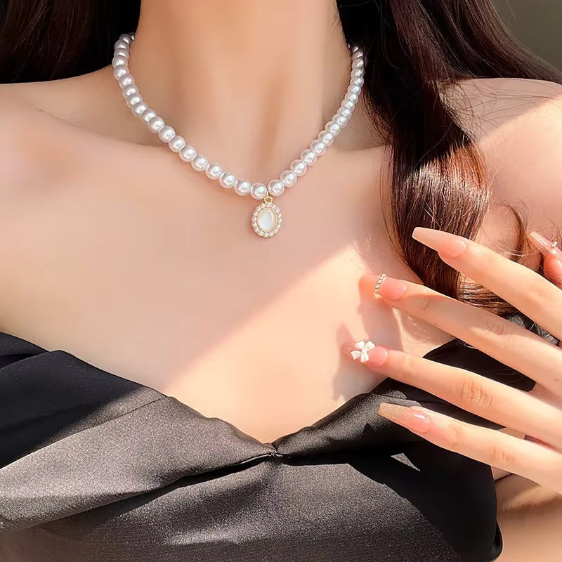 Opal Pearl Korean Necklace