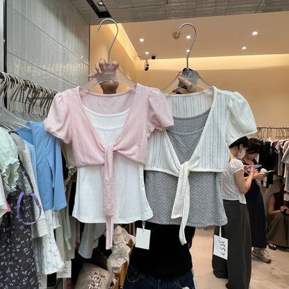 Charmed Tie-Front Crop Top - Fashionnsio