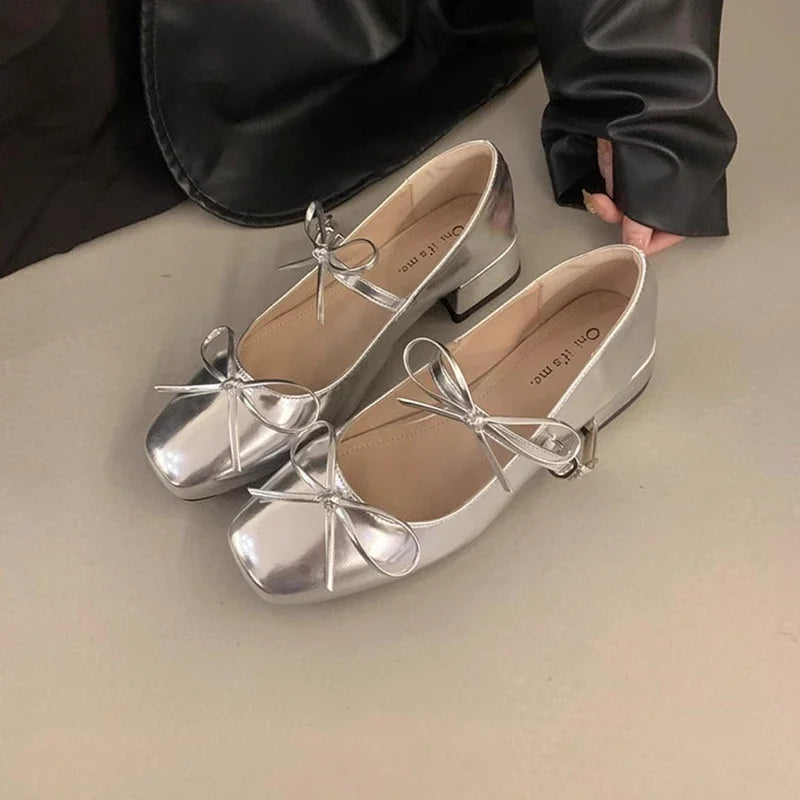 Elegant Bow Mary Jane Flats - Fashionnsio