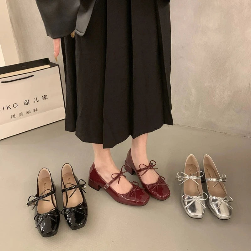 Elegant Bow Mary Jane Flats - Fashionnsio