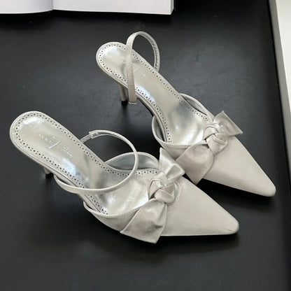 Elegant Bow Pointed Heels - Fashionnsio