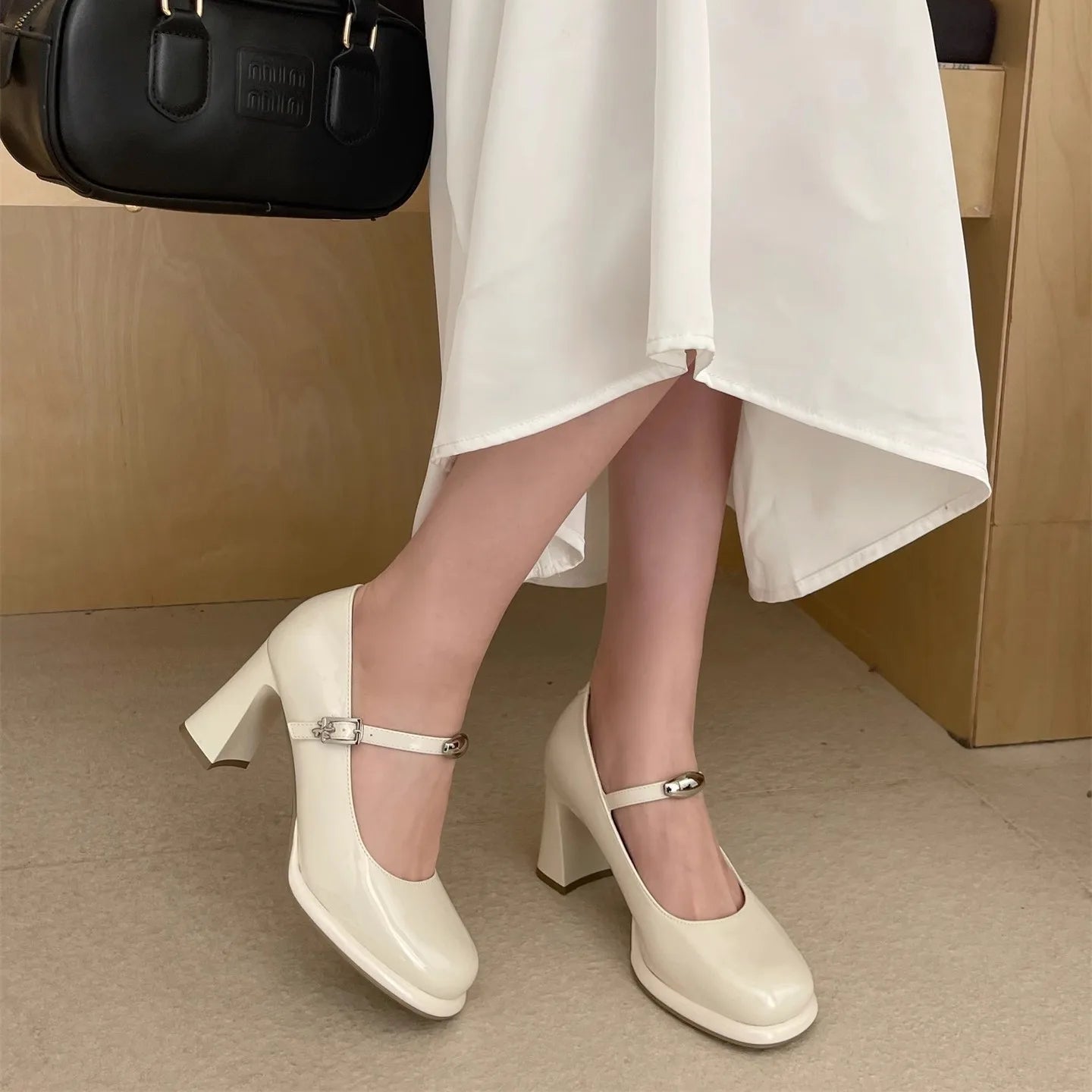 Buckle Patent Mary Jane Heels - Fashionnsio