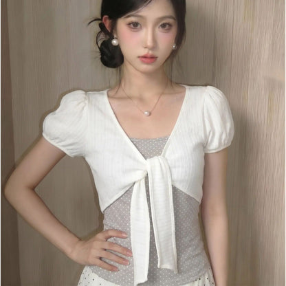 Charmed Tie-Front Crop Top - Fashionnsio