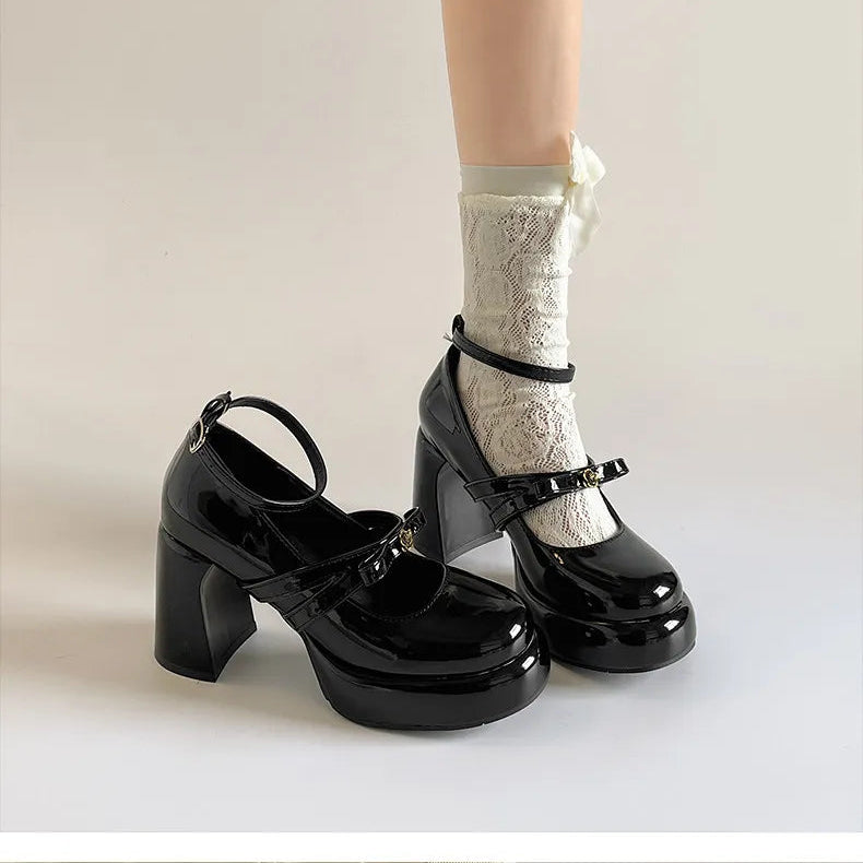 Patent Leather Mary Jane Heels - Fashionnsio