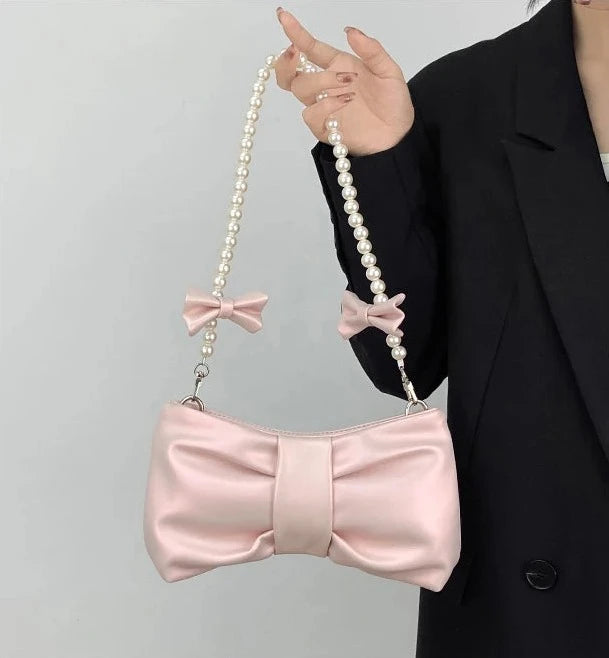 Pearl Bow Shoulder Bags