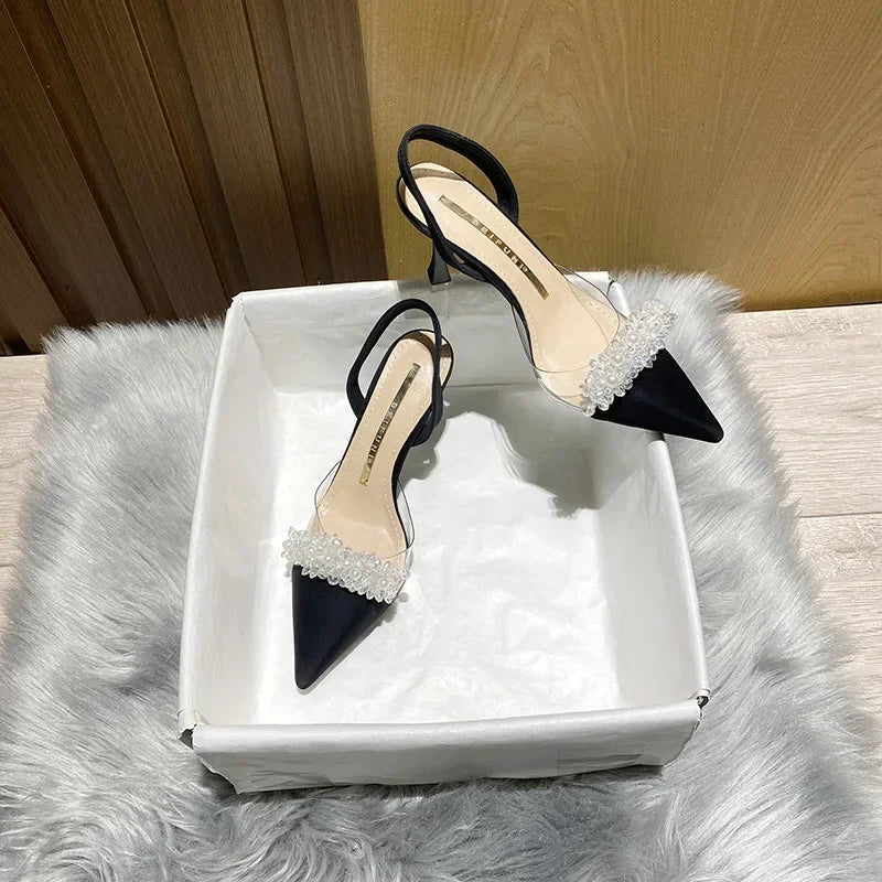 Transparent Crystal Pointed-toe Heels