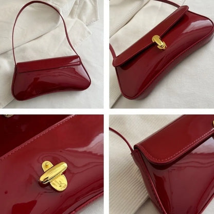 Glossy Underarm Shoulder Bags - Fashionnsio