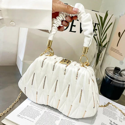 Embroidered Pleated Clutch Handbags