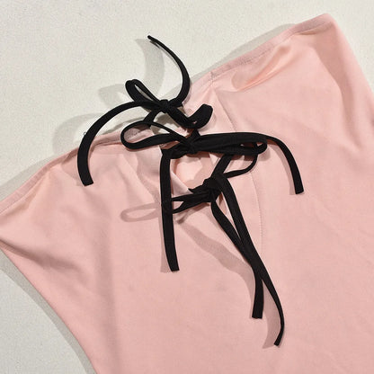 Lace-up Bow Mini Dress