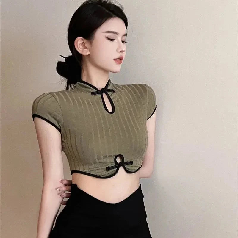 Cutout Knot Crop Top fashionnsio