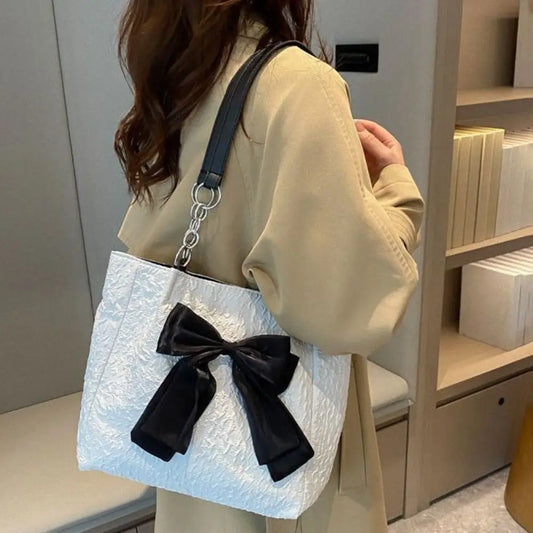 Bow Tote Large Shoulder Bag