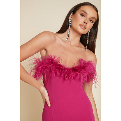 Feather Tube Bodycon Dress