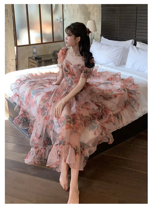 Floral Ruffle Princess Dress