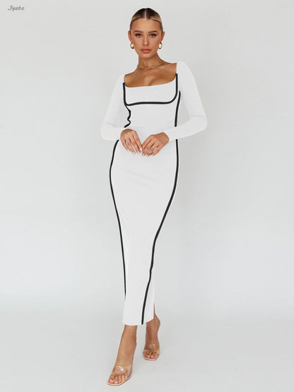 Bodycon Back Slit Evening Dress