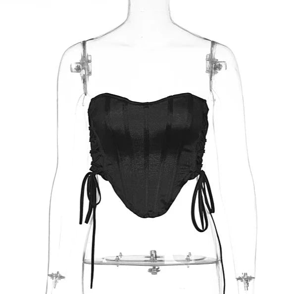 Strapless Drawstring Corset Top