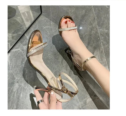 Fairy Diamond Ankle Strap Heels fashionnsio