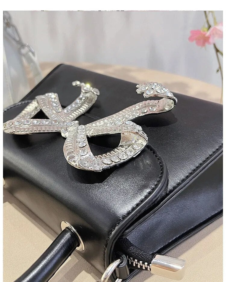 Diamond Shiny Bow Handbags/Sling Bags fashionnsio