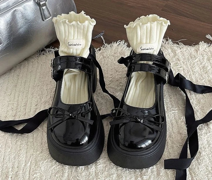 Ribbon Platform Mary Jane Heels - Fashionnsio