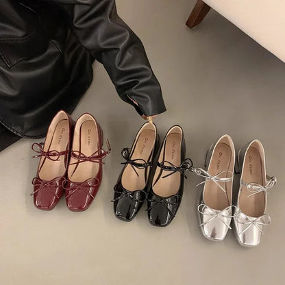 Elegant Bow Mary Jane Flats - Fashionnsio