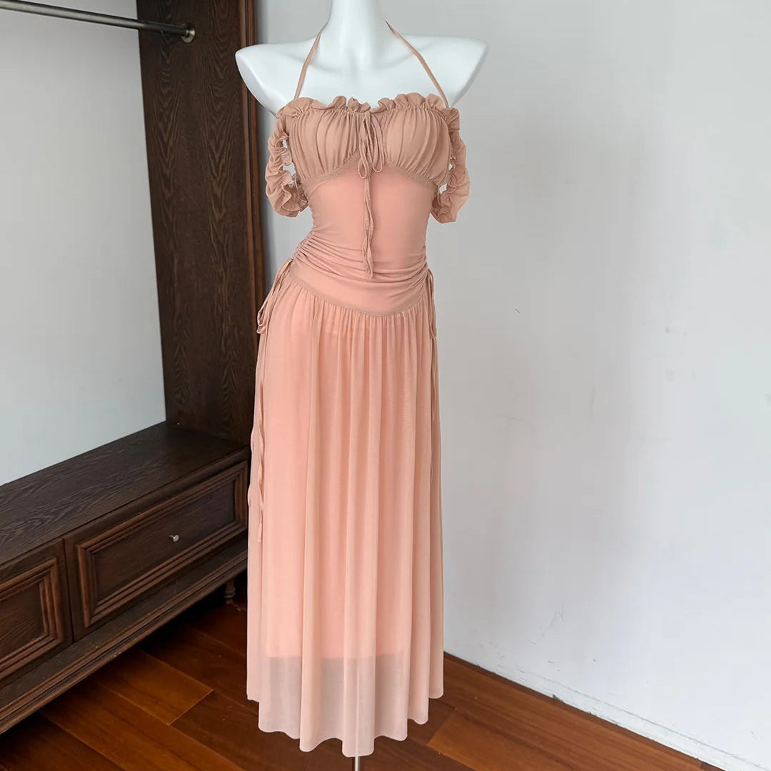 Waist Slimming Layered Maxi Dress - Fashionnsio