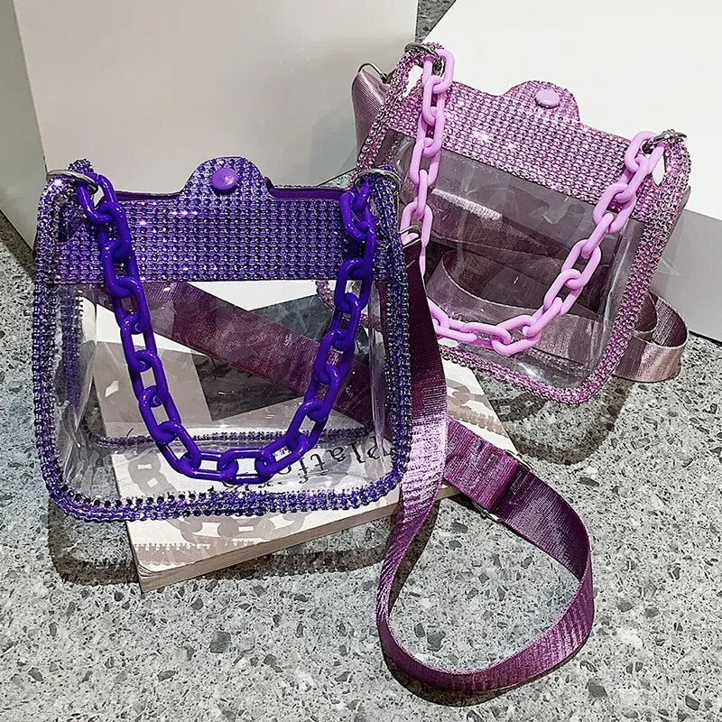 Transparent Rhinestone Handbags