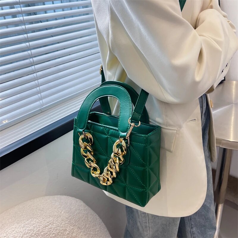 Rhombus Chain Tote Handbags