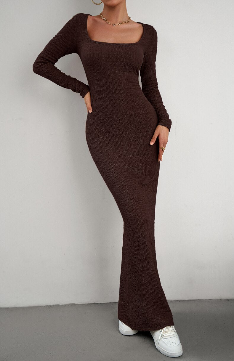 Slim Fit Knitted Long Dress