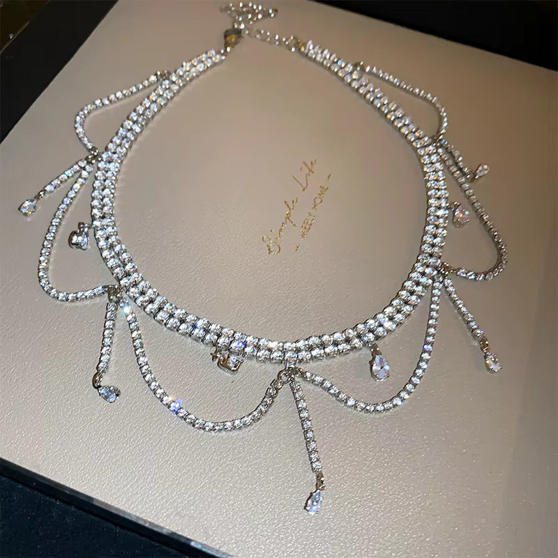 Dazzling Drops Diamond Necklace - Fashionnsio