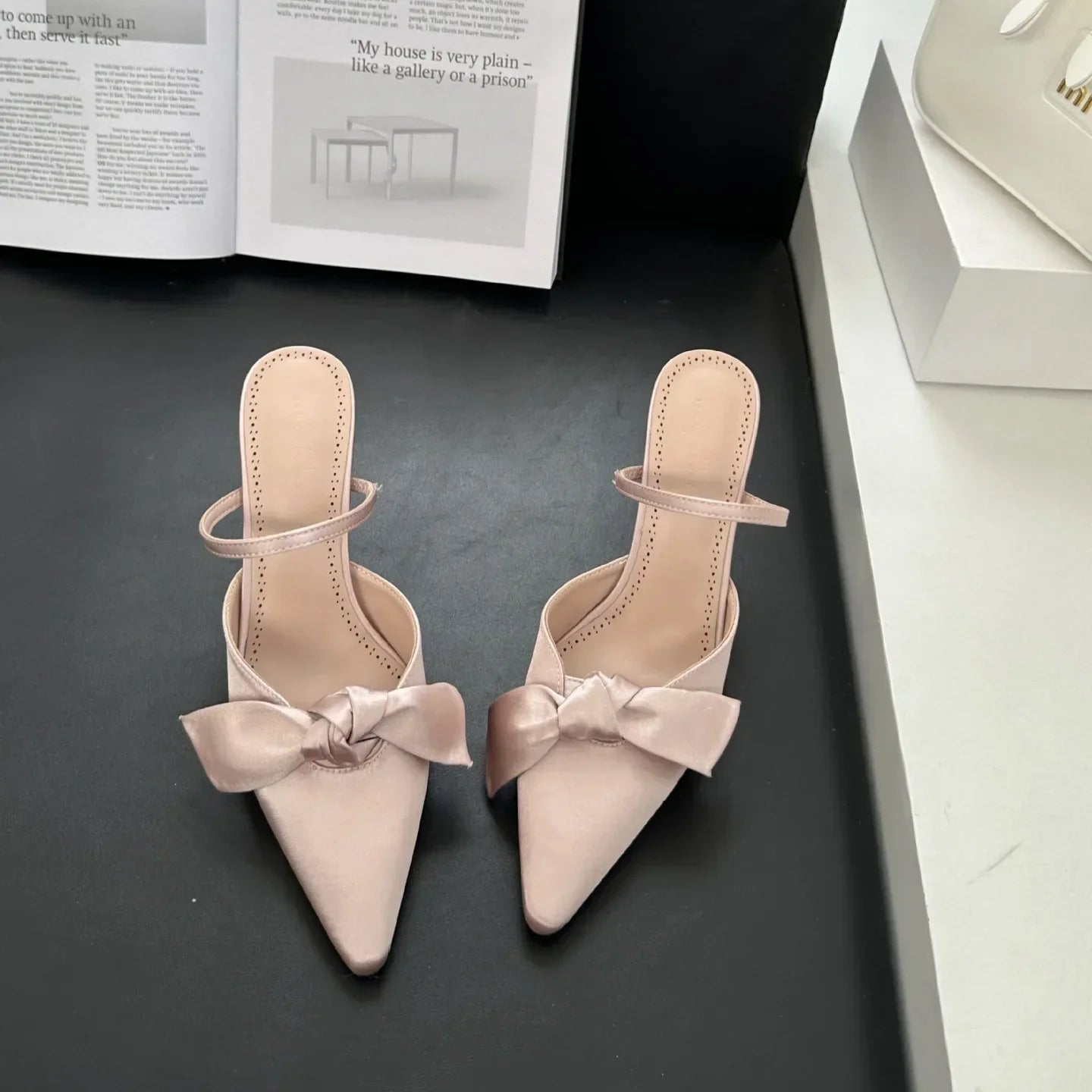 Elegant Bow Pointed Heels - Fashionnsio