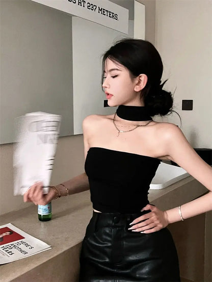 Turtleneck Strapless Tube Top