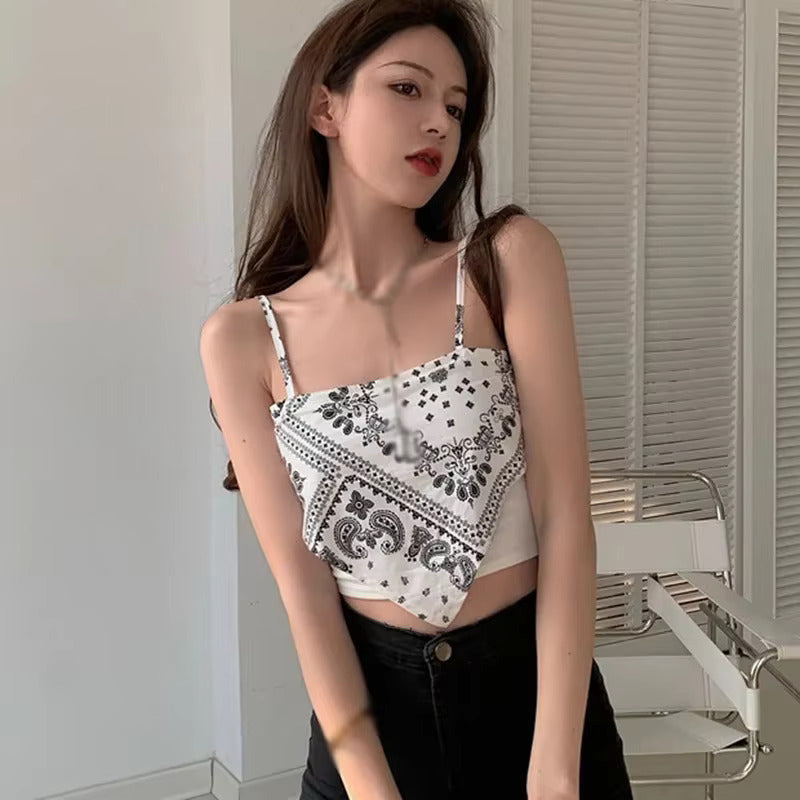 Printed Bandana Handkerchief Tube Top