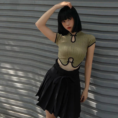 Cutout Knot Crop Top