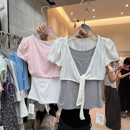 Charmed Tie-Front Crop Top - Fashionnsio