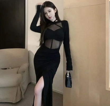 Sexy Black Mesh Dress