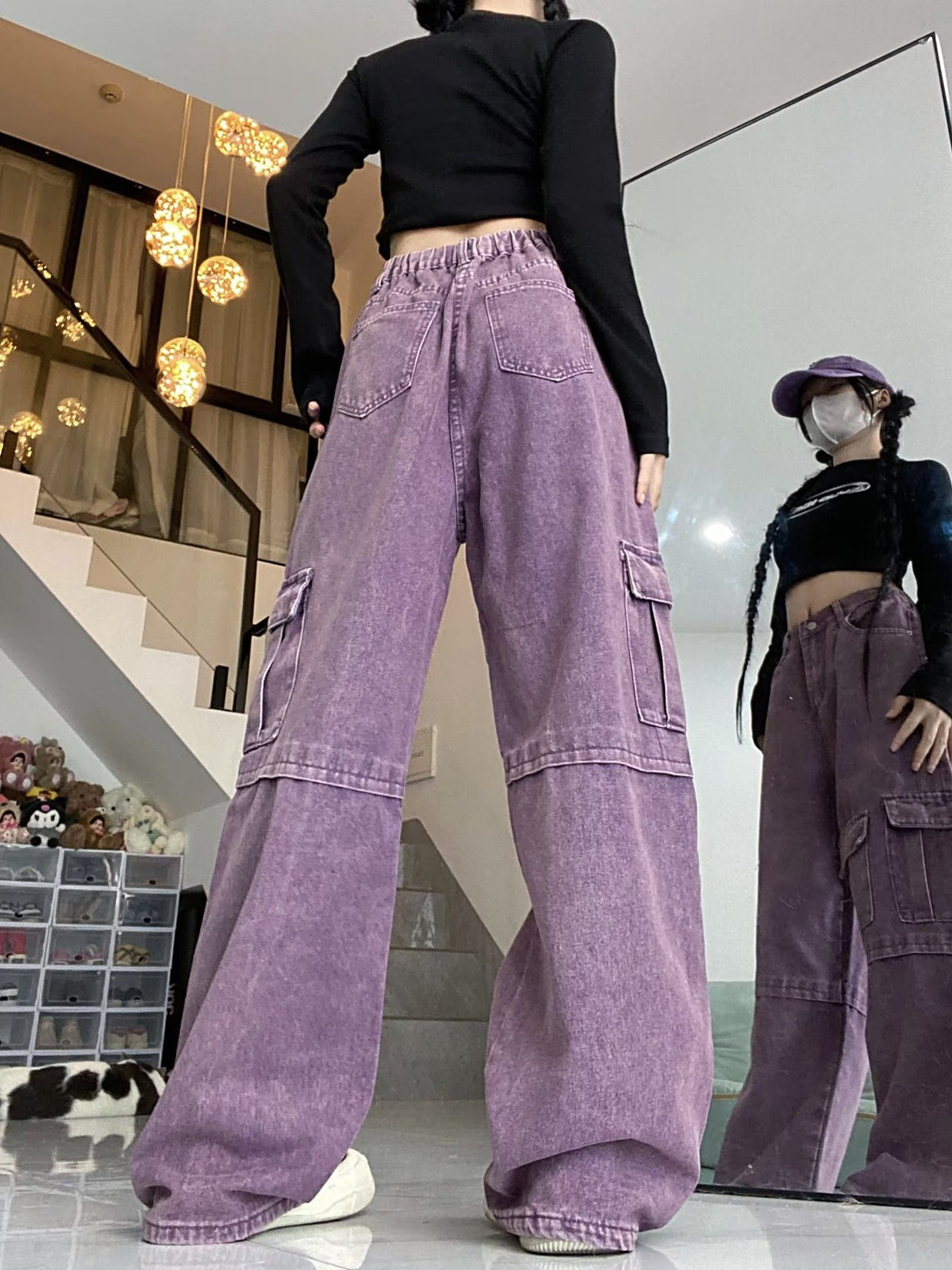 Wide Leg Cargo Pants - Fashionnsio