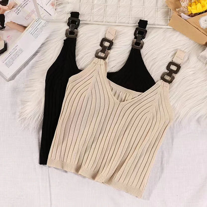 Metal Strap Knitted Tank Top