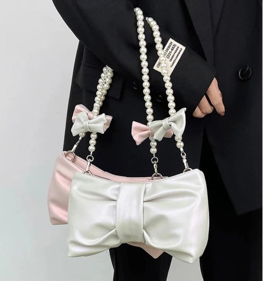 Pearl Bow Shoulder Bags