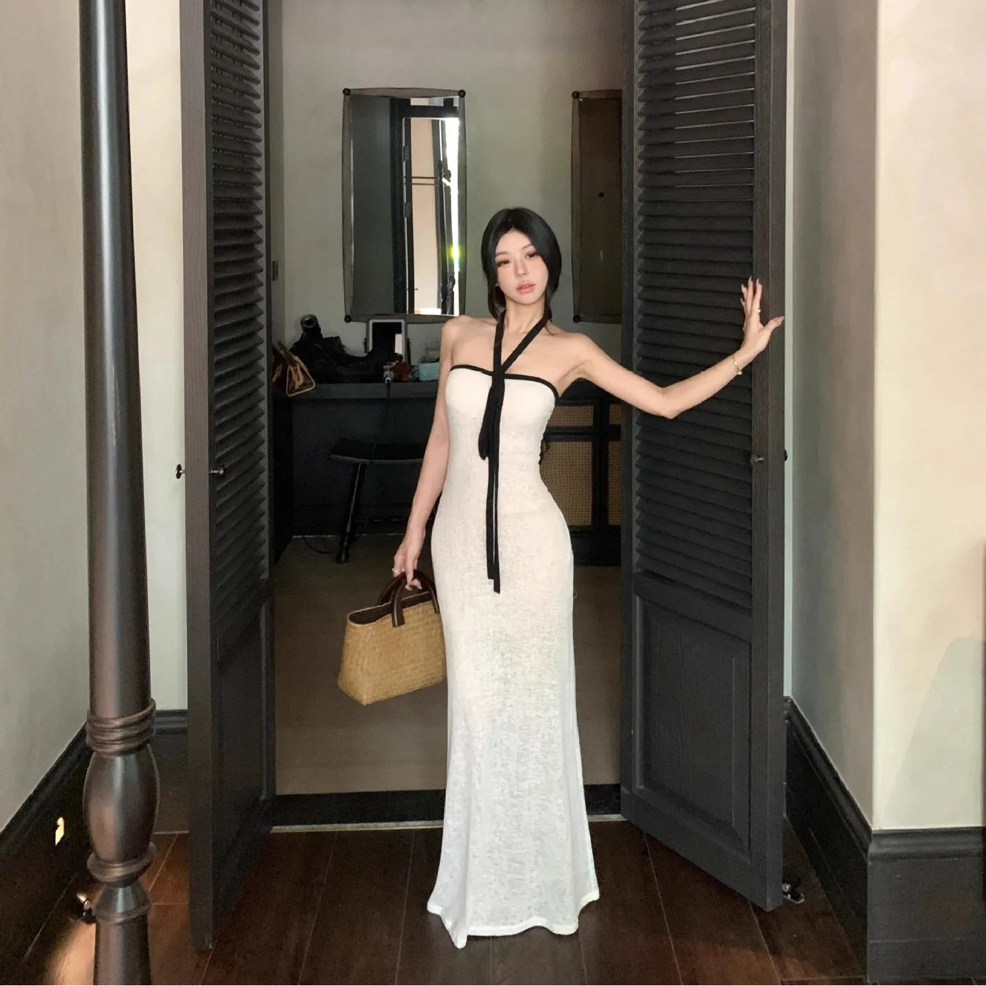 Halter Slim Fit Long Dress - Fashionnsio