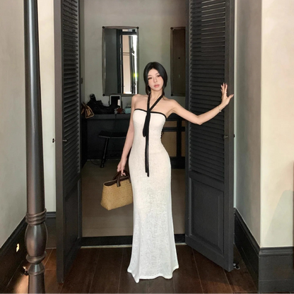 Halter Slim Fit Long Dress - Fashionnsio