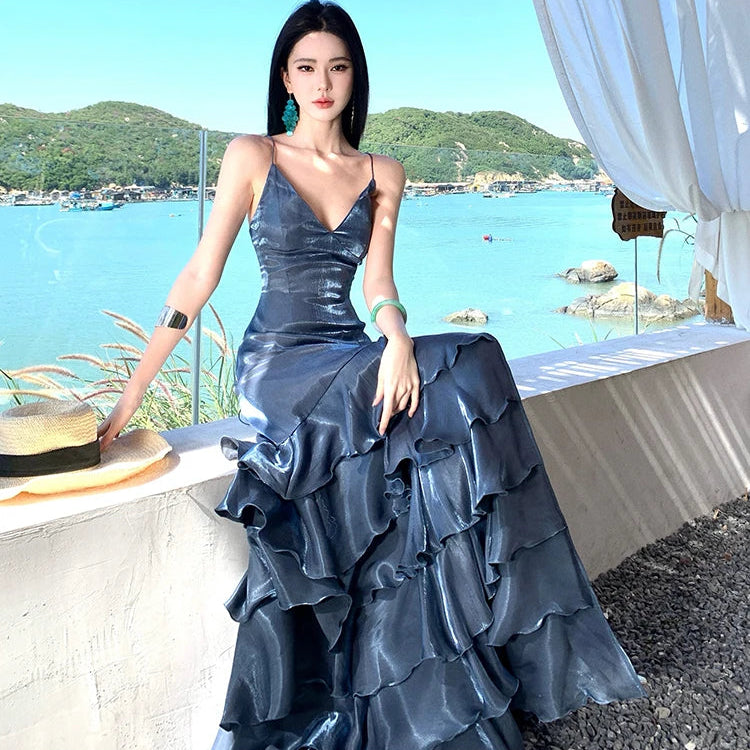 Elegant Mermaid Ruffle Dress - Fashionnsio