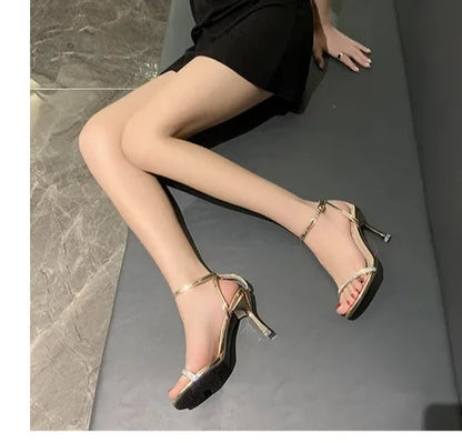 Fairy Diamond Ankle Strap Heels fashionnsio